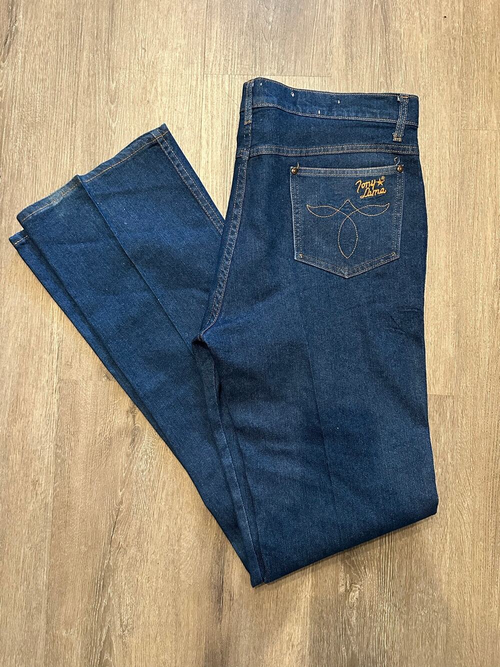 Vintage Tony Lama 70’s dark wash jeans